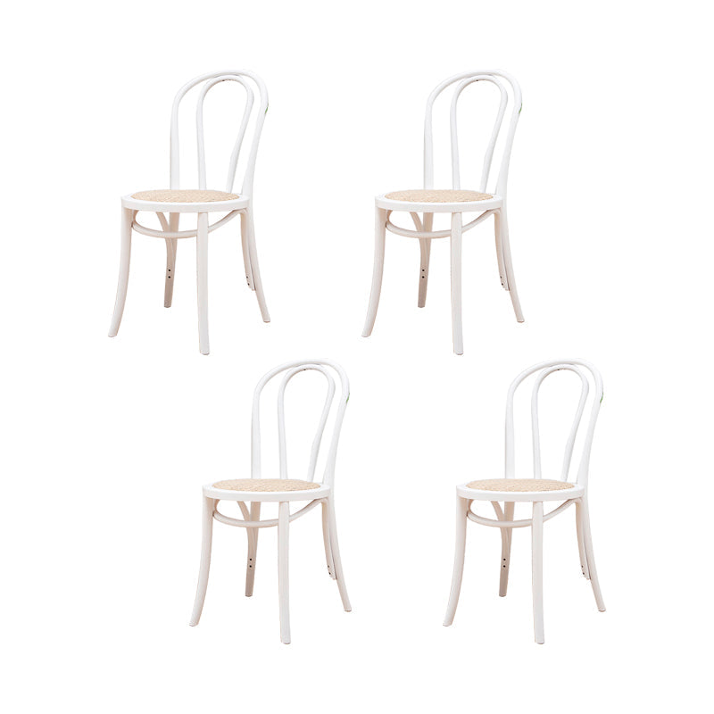 Solid Wood Side Chair Windsor Back Dining Chair for Living Room White-Yellow 4 Piece Set Clearhalo 'Dining Chairs' 'Dining Tables & Seating' 'dining_chair' 'furn' 'furn_dining_chair' 'Furniture' 'Kitchen & Dining Furniture' 7013991