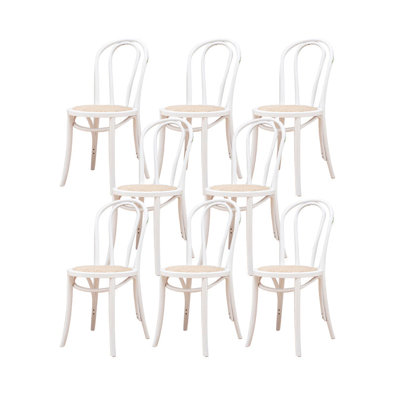 Solid Wood Side Chair Windsor Back Dining Chair for Living Room White-Yellow 8 Piece Set Clearhalo 'Dining Chairs' 'Dining Tables & Seating' 'dining_chair' 'furn' 'furn_dining_chair' 'Furniture' 'Kitchen & Dining Furniture' 7013993