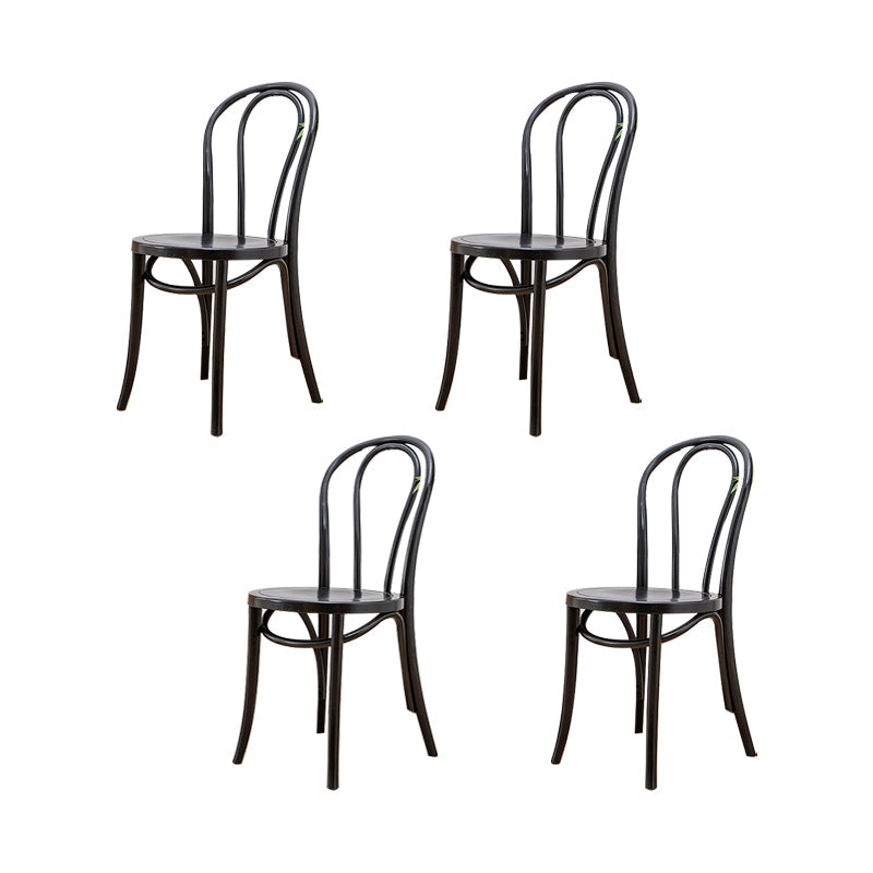 Solid Wood Side Chair Windsor Back Dining Chair for Living Room Black 4 Piece Set Clearhalo 'Dining Chairs' 'Dining Tables & Seating' 'dining_chair' 'furn' 'furn_dining_chair' 'Furniture' 'Kitchen & Dining Furniture' 7014001