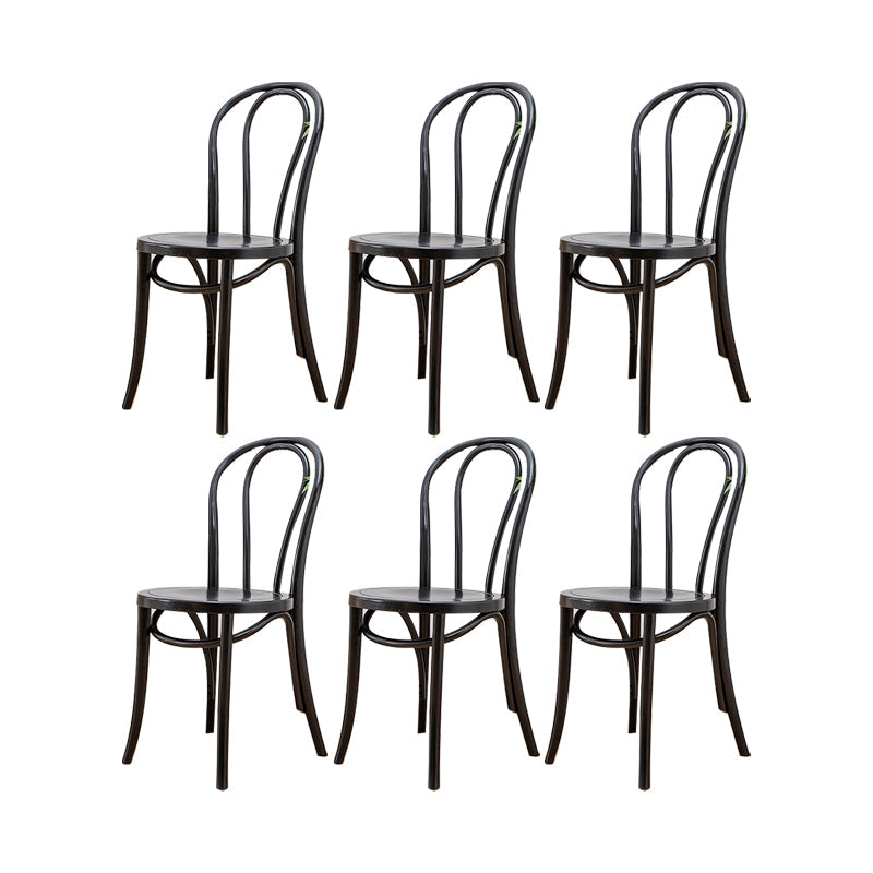 Solid Wood Side Chair Windsor Back Dining Chair for Living Room Black 6 Piece Set Clearhalo 'Dining Chairs' 'Dining Tables & Seating' 'dining_chair' 'furn' 'furn_dining_chair' 'Furniture' 'Kitchen & Dining Furniture' 7014002