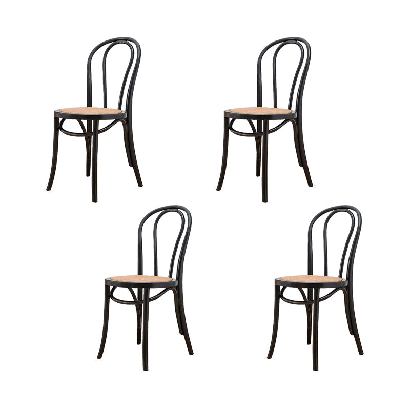 Solid Wood Side Chair Windsor Back Dining Chair for Living Room Black-Yellow 4 Piece Set Clearhalo 'Dining Chairs' 'Dining Tables & Seating' 'dining_chair' 'furn' 'furn_dining_chair' 'Furniture' 'Kitchen & Dining Furniture' 7014006