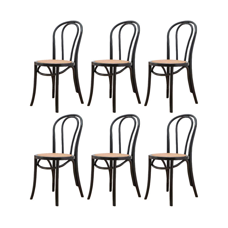 Solid Wood Side Chair Windsor Back Dining Chair for Living Room Black-Yellow 6 Piece Set Clearhalo 'Dining Chairs' 'Dining Tables & Seating' 'dining_chair' 'furn' 'furn_dining_chair' 'Furniture' 'Kitchen & Dining Furniture' 7014007