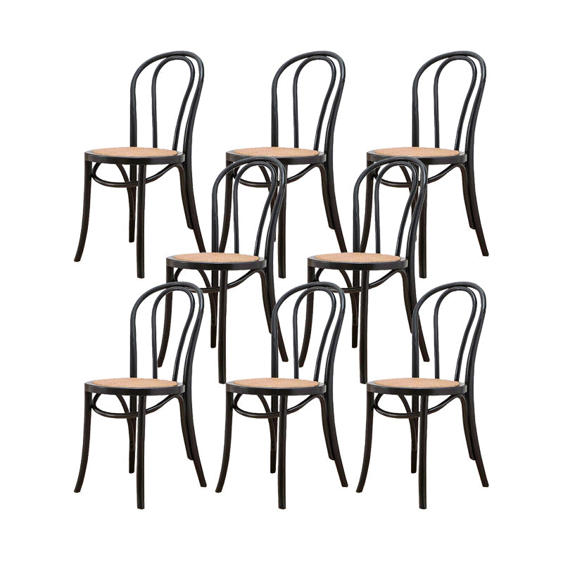 Solid Wood Side Chair Windsor Back Dining Chair for Living Room Black-Yellow 8 Piece Set Clearhalo 'Dining Chairs' 'Dining Tables & Seating' 'dining_chair' 'furn' 'furn_dining_chair' 'Furniture' 'Kitchen & Dining Furniture' 7014008
