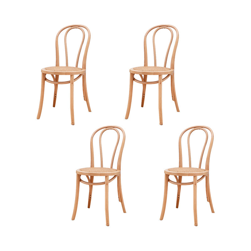 Solid Wood Side Chair Windsor Back Dining Chair for Living Room Natural Wood Yellow 4 Piece Set Clearhalo 'Dining Chairs' 'Dining Tables & Seating' 'dining_chair' 'furn' 'furn_dining_chair' 'Furniture' 'Kitchen & Dining Furniture' 7014011