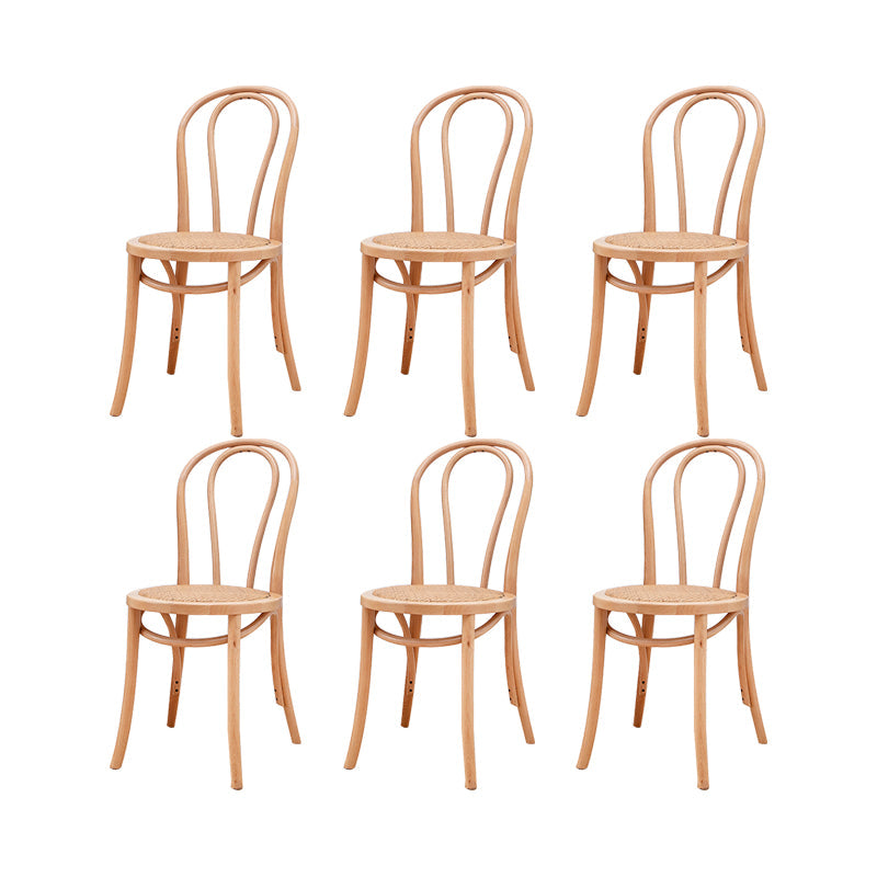 Solid Wood Side Chair Windsor Back Dining Chair for Living Room Natural Wood Yellow 6 Piece Set Clearhalo 'Dining Chairs' 'Dining Tables & Seating' 'dining_chair' 'furn' 'furn_dining_chair' 'Furniture' 'Kitchen & Dining Furniture' 7014012