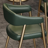 Industrial Faux Leather Chairs Upholstered Arm Chairs with Metal Base