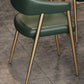 Industrial Faux Leather Chairs Upholstered Arm Chairs with Metal Base