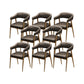 Industrial Faux Leather Chairs Upholstered Arm Chairs with Metal Base