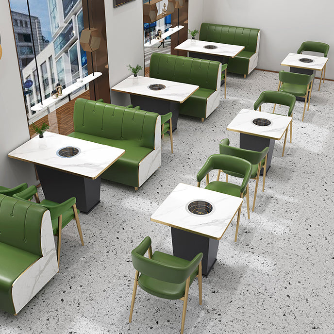 Chaises de restauration de cuisine en faux cuir en cuir avec base en métal