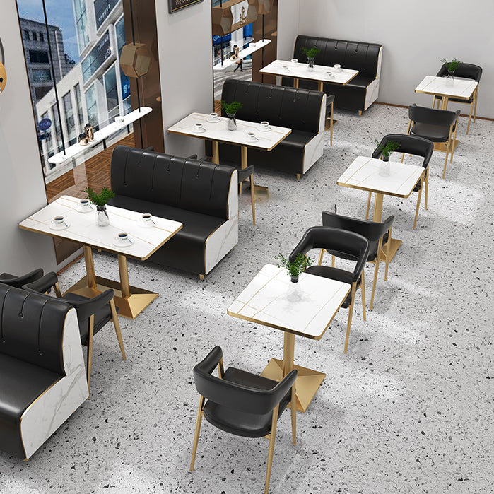 Chaises de restauration de cuisine en faux cuir en cuir avec base en métal