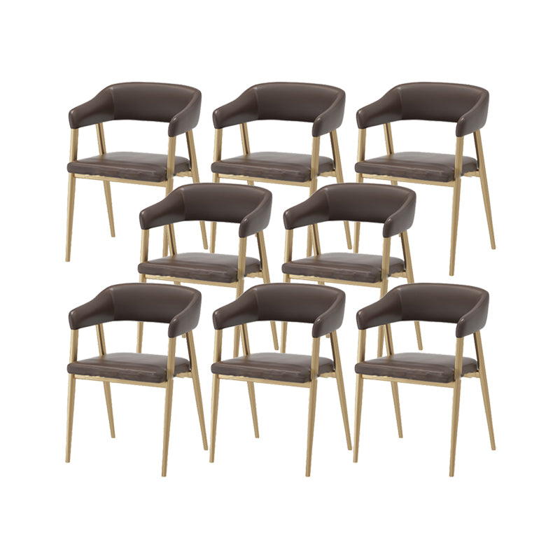 Chaises de restauration de cuisine en faux cuir en cuir avec base en métal