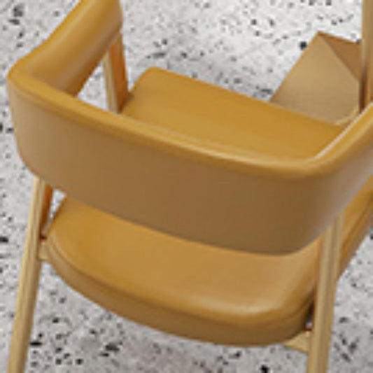 Faux Leather Kitchen Dining Chairs Upholstered Arm Chairs with Metal Base