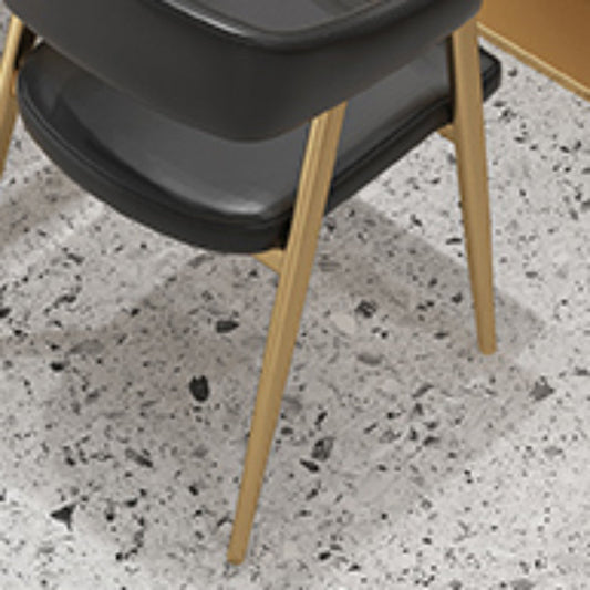 Faux Leather Kitchen Dining Chairs Upholstered Arm Chairs with Metal Base