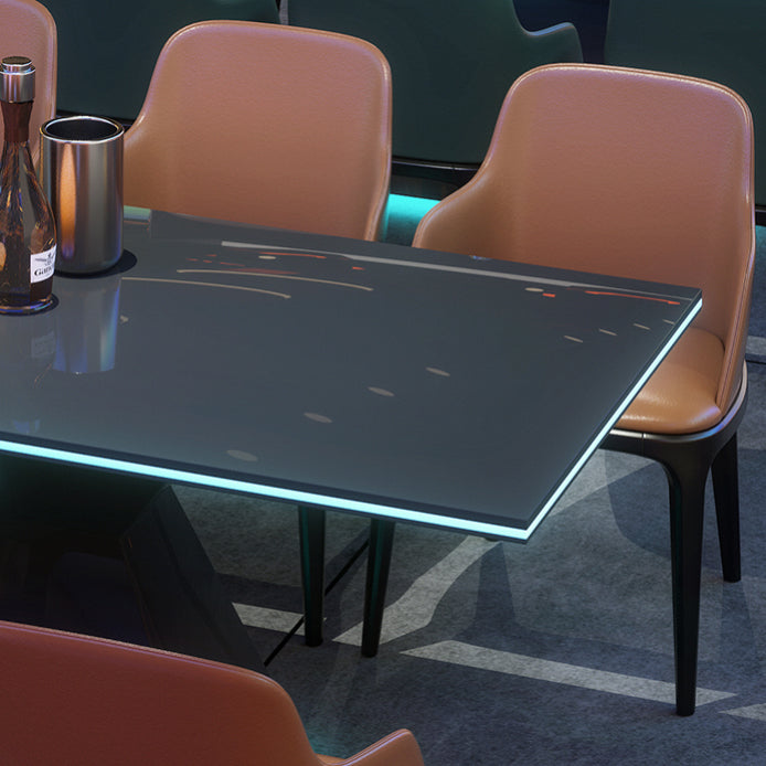 Faux Leather Arm Chairs Upholstered Dining Chairs with Metal Base