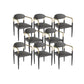 Faux Leather Arm Chairs Upholstered Dining Chairs with Metal Base