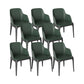 Faux Leather Arm Chairs Upholstered Dining Chairs with Metal Base