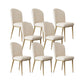 Glam Style Side Chair Leather Gold Frame Dining Chair for Home Off-White 8 Piece Set Clearhalo 'Dining Chairs' 'Dining Tables & Seating' 'dining_chair' 'furn' 'furn_dining_chair' 'Furniture' 'Kitchen & Dining Furniture' 7014222