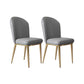 Glam Style Side Chair Leather Gold Frame Dining Chair for Home Grey 2 Piece Set Clearhalo 'Dining Chairs' 'Dining Tables & Seating' 'dining_chair' 'furn' 'furn_dining_chair' 'Furniture' 'Kitchen & Dining Furniture' 7014226