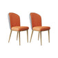 Glam Style Side Chair Leather Gold Frame Dining Chair for Home Gray-Orange 2 Piece Set Clearhalo 'Dining Chairs' 'Dining Tables & Seating' 'dining_chair' 'furn' 'furn_dining_chair' 'Furniture' 'Kitchen & Dining Furniture' 7014269