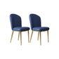 Glam Style Side Chair Leather Gold Frame Dining Chair for Home Royal Blue 2 Piece Set Clearhalo 'Dining Chairs' 'Dining Tables & Seating' 'dining_chair' 'furn' 'furn_dining_chair' 'Furniture' 'Kitchen & Dining Furniture' 7014274