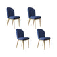 Glam Style Side Chair Leather Gold Frame Dining Chair for Home Royal Blue 4 Piece Set Clearhalo 'Dining Chairs' 'Dining Tables & Seating' 'dining_chair' 'furn' 'furn_dining_chair' 'Furniture' 'Kitchen & Dining Furniture' 7014275