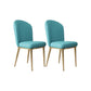Glam Style Side Chair Leather Gold Frame Dining Chair for Home Lake Blue 2 Piece Set Clearhalo 'Dining Chairs' 'Dining Tables & Seating' 'dining_chair' 'furn' 'furn_dining_chair' 'Furniture' 'Kitchen & Dining Furniture' 7014279