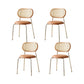 Industrial Dining Chair Leather Metal Base Dining Chair for Home Brown Faux Leather 4 Piece Set Clearhalo 'Dining Chairs' 'Dining Tables & Seating' 'dining_chair' 'furn' 'furn_dining_chair' 'Furniture' 'Kitchen & Dining Furniture' 7014404