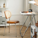 Industrieller Esstuhl Ledermetall -Basis -Esstuhl für Zuhause