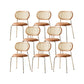 Industrial Dining Chair Leather Metal Base Dining Chair for Home Brown Faux Leather 8 Piece Set Clearhalo 'Dining Chairs' 'Dining Tables & Seating' 'dining_chair' 'furn' 'furn_dining_chair' 'Furniture' 'Kitchen & Dining Furniture' 7014408