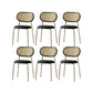 Industrial Dining Chair Leather Metal Base Dining Chair for Home Black Genuine Leather 6 Piece Set Clearhalo 'Dining Chairs' 'Dining Tables & Seating' 'dining_chair' 'furn' 'furn_dining_chair' 'Furniture' 'Kitchen & Dining Furniture' 7014417