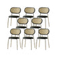 Industrial Dining Chair Leather Metal Base Dining Chair for Home Black Genuine Leather 8 Piece Set Clearhalo 'Dining Chairs' 'Dining Tables & Seating' 'dining_chair' 'furn' 'furn_dining_chair' 'Furniture' 'Kitchen & Dining Furniture' 7014418
