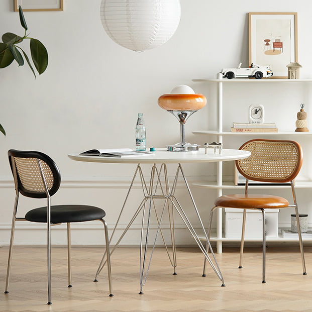 Industrial Dining Chair Leather Metal Base Dining Chair for Home Clearhalo 'Dining Chairs' 'Dining Tables & Seating' 'dining_chair' 'furn' 'furn_dining_chair' 'Furniture' 'Kitchen & Dining Furniture' 7014419