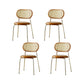 Industrial Dining Chair Leather Metal Base Dining Chair for Home Brown Genuine Leather 4 Piece Set Clearhalo 'Dining Chairs' 'Dining Tables & Seating' 'dining_chair' 'furn' 'furn_dining_chair' 'Furniture' 'Kitchen & Dining Furniture' 7014422