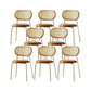 Industrial Dining Chair Leather Metal Base Dining Chair for Home Brown Genuine Leather 8 Piece Set Clearhalo 'Dining Chairs' 'Dining Tables & Seating' 'dining_chair' 'furn' 'furn_dining_chair' 'Furniture' 'Kitchen & Dining Furniture' 7014424