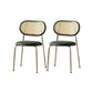 Industrial Dining Chair Leather Metal Base Dining Chair for Home Black Faux Leather 2 Piece Set Clearhalo 'Dining Chairs' 'Dining Tables & Seating' 'dining_chair' 'furn' 'furn_dining_chair' 'Furniture' 'Kitchen & Dining Furniture' 7014426