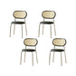 Industrial Dining Chair Leather Metal Base Dining Chair for Home Black Faux Leather 4 Piece Set Clearhalo 'Dining Chairs' 'Dining Tables & Seating' 'dining_chair' 'furn' 'furn_dining_chair' 'Furniture' 'Kitchen & Dining Furniture' 7014427