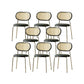 Industrial Dining Chair Leather Metal Base Dining Chair for Home Black Faux Leather 8 Piece Set Clearhalo 'Dining Chairs' 'Dining Tables & Seating' 'dining_chair' 'furn' 'furn_dining_chair' 'Furniture' 'Kitchen & Dining Furniture' 7014429