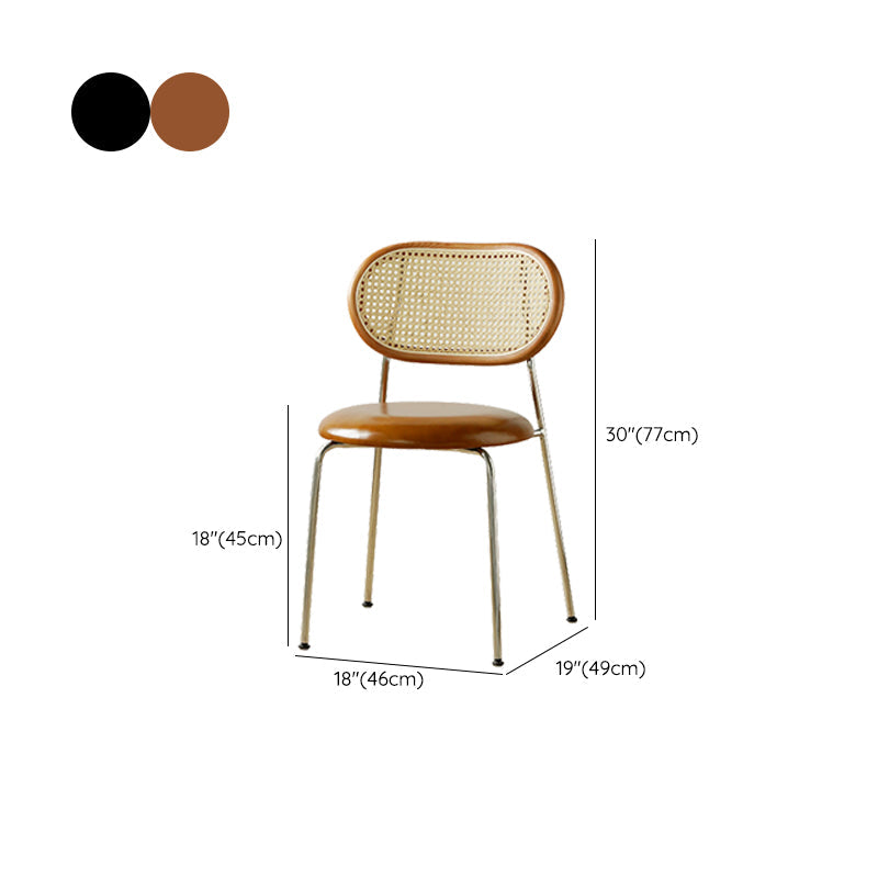 Industrial Dining Chair Leather Metal Base Dining Chair for Home Clearhalo 'Dining Chairs' 'Dining Tables & Seating' 'dining_chair' 'furn' 'furn_dining_chair' 'Furniture' 'Kitchen & Dining Furniture' 7014430