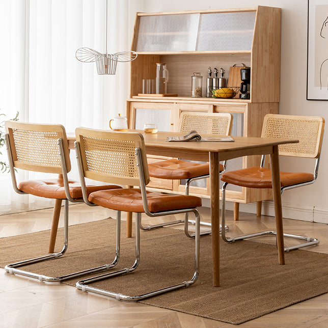 Leather Side Chair Industrial Metal Base Dining Chair for Home Use Clearhalo 'Dining Chairs' 'Dining Tables & Seating' 'dining_chair' 'furn' 'furn_dining_chair' 'Furniture' 'Kitchen & Dining Furniture' 7014451