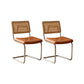 Leather Side Chair Industrial Metal Base Dining Chair for Home Use Natural Wood Orange 2 Piece Set Clearhalo 'Dining Chairs' 'Dining Tables & Seating' 'dining_chair' 'furn' 'furn_dining_chair' 'Furniture' 'Kitchen & Dining Furniture' 7014473