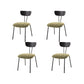Silla lateral de estilo industrial Silla de comedor tapizada con base de metal