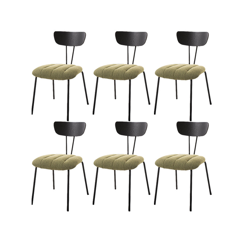 Silla lateral de estilo industrial Silla de comedor tapizada con base de metal