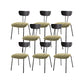 Silla lateral de estilo industrial Silla de comedor tapizada con base de metal