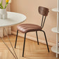 Silla lateral de estilo industrial Silla de comedor tapizada con base de metal