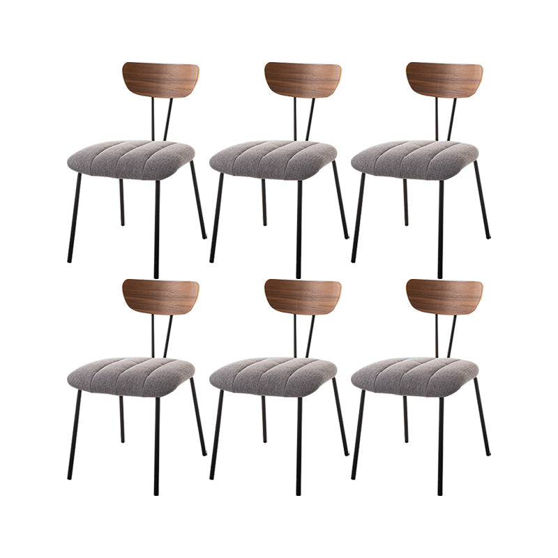Silla lateral de estilo industrial Silla de comedor tapizada con base de metal