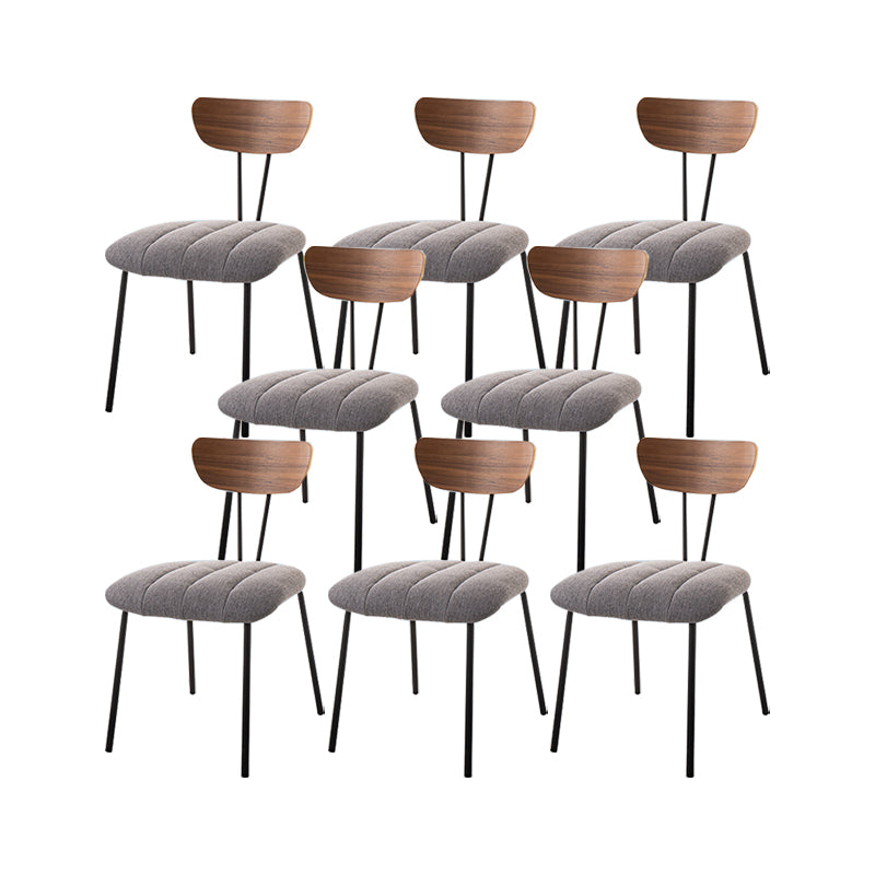 Silla lateral de estilo industrial Silla de comedor tapizada con base de metal