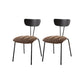 Silla lateral de estilo industrial Silla de comedor tapizada con base de metal