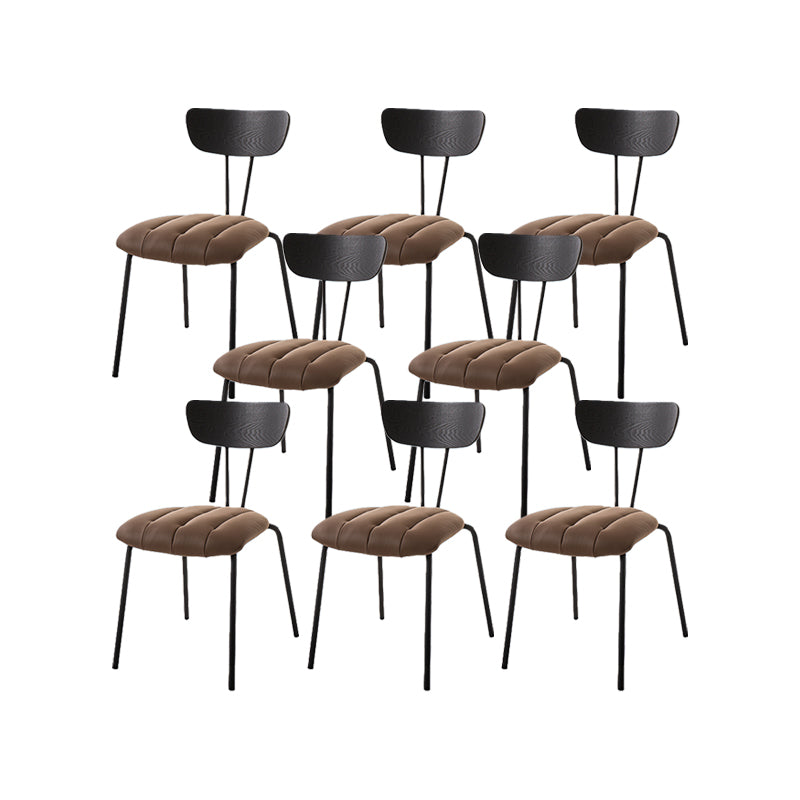 Silla lateral de estilo industrial Silla de comedor tapizada con base de metal