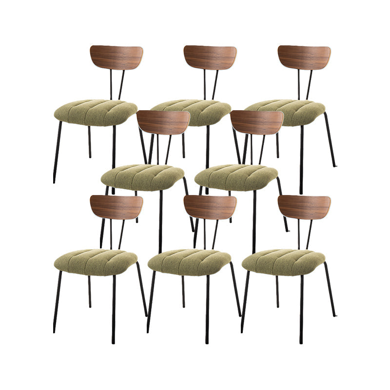 Silla lateral de estilo industrial Silla de comedor tapizada con base de metal
