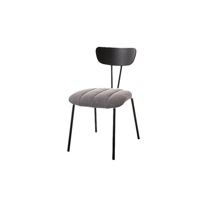 Silla lateral de estilo industrial Silla de comedor tapizada con base de metal